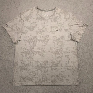 Nike Running Division Dri Fit ADV Men XL Gray Camo Knit Performance Shirt - Picture 1 of 11