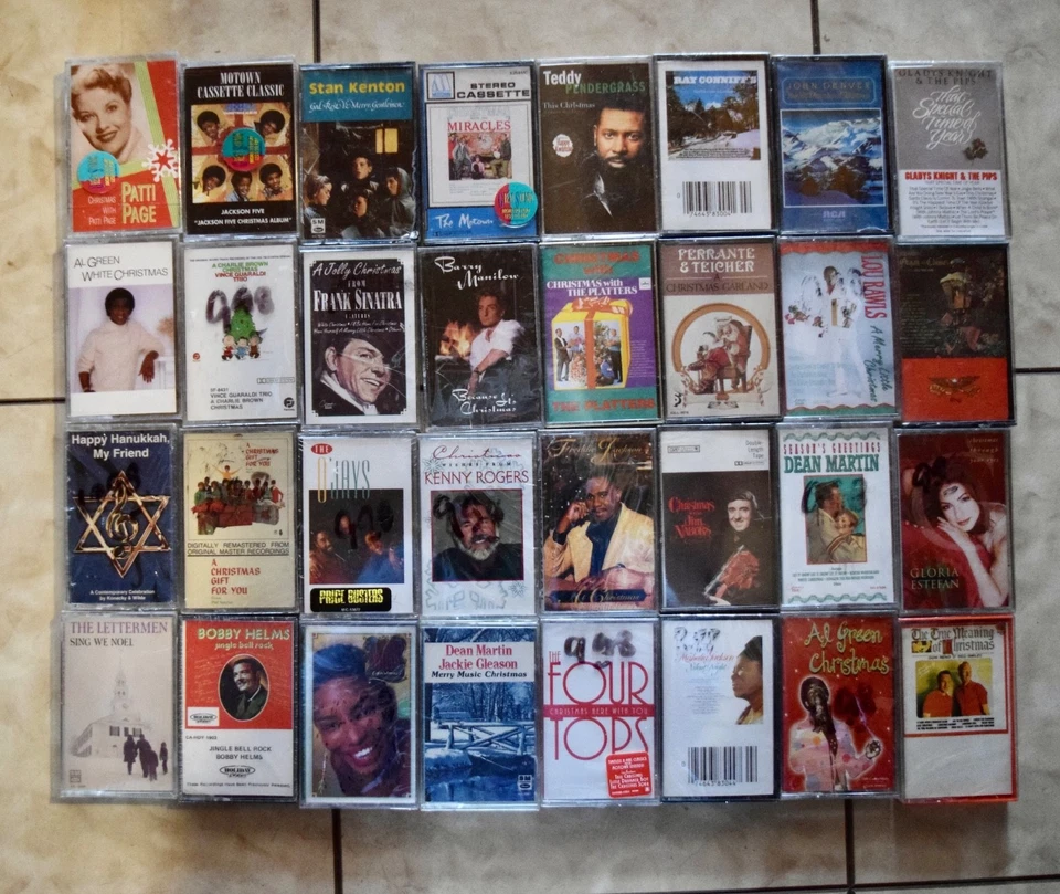32 Vtg. Christmas Holiday Cassette Tapes,Pattie Page, Charlie BrownO'jays + - Image 1 of 4