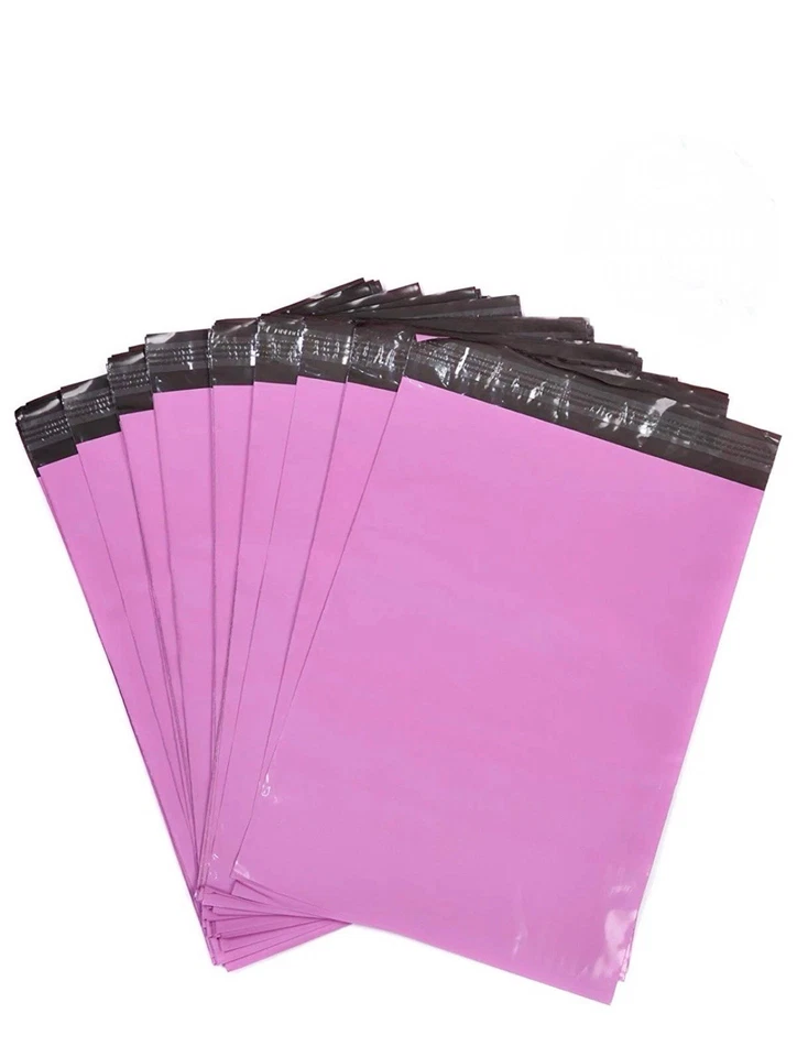 SPECTRUM 100x PINK Mailing Bags Strong Polythene Postage Parcel Postal Seal 12” X 16”