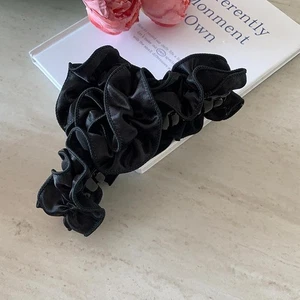 Pinza para el cabello plisada retro para mujer color liso soporte cola de caballo garra prendas para la cabeza - Imagen 1 de 11