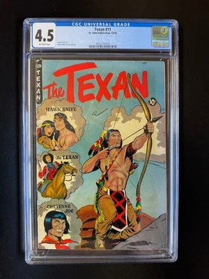 THE TEXAN #11  CGC 4.5  RARE Matt Baker Cvr -PERFECT Regis/Great Color -NEW CGC - Image 1 of 2