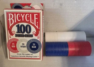 Bicycle Poker Chips 100 Count 3 Colors - Picture 1 of 3