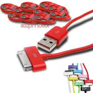 10 6FT USB DATA POWER CHARGER CABLES DOCK CONNECTOR APPLE IPAD IPHONE IPOD RED - Picture 1 of 1