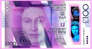 GIBRALTAR 100 POUNDS P40a 2015 UNC (TK 16 851) - Picture 1 of 2