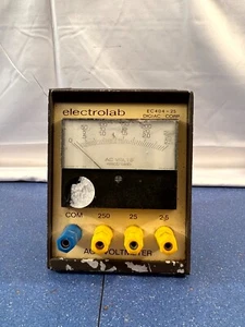 Vintage Electrolab EC404-25 Analog AC Voltmeter | UNTESTED - Picture 1 of 5