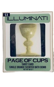 Page Of Cups Tarot Card Intuitive Orange Scented Bath Bomb Illuminati Cosmetics - Picture 1 of 2