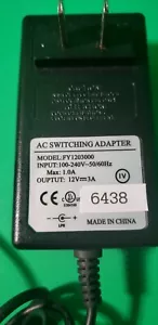 AC SWITCHING ADAPTER FY1203000 12V 3A - Picture 1 of 5