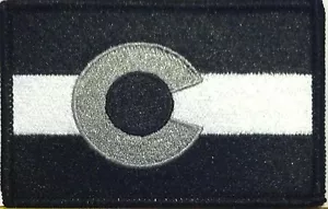COLORADO Flagge Bügelbild Patch Moral Patch Black & White Version Black Border - Bild 1 von 1