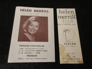 Helen Merrill 1982 Japan Tour Concert Flyer with Ticket Stub Jazz Vocal - Picture 1 of 3