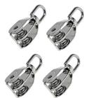 4x Swivel Double Pulleys Roller Rigging Lifting Sheaves M20 for Ship Yacht
