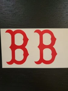 2 Boston Red Sox Baseball Helmet Vinyl Decal Car windows toolbox Laptops - Picture 1 of 3