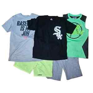 Lot of 5 Boys casual Baseball theme outfits White Sox Small 7x-8