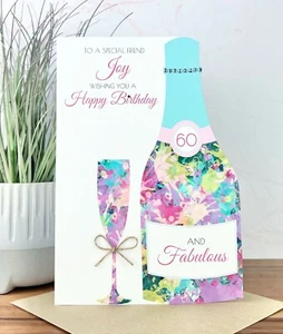 Tarjeta de cumpleaños grande personalizada hecha a mano 18 21 30 40 50 60 - Imagen 1 de 2