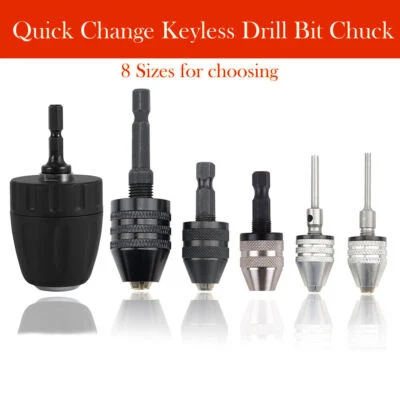 1/4 "Zoll Keyless Drill Chuck Schnellwechseladapter Konverter Sechskantschaft - Bild 1 von 4