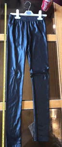 Snazzy Black Shiny Shimmer Girls Trousers Size S - M Claire's Accessories New - Picture 1 of 5