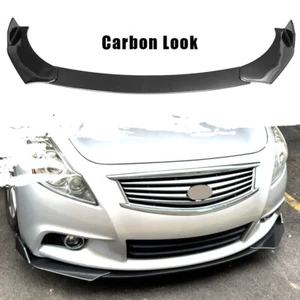 For G37 Sedan 10-13 4DR JMD Style Carbon Look Front Bumper Lip Body Kit Spoiler - Picture 1 of 12
