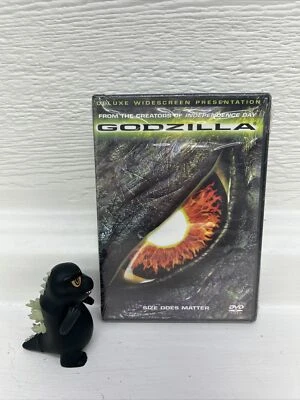 KIDROBOT Godzilla Vinyl Mini Figure & GODZILLA Movie DVD Size Does Matter SEALED - Image 1 of 4