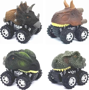 Dinosaur Toys for 3 Year Old Boys, 4-Pack Dinosaurs Car Toys for 2 3 4 5 6 7 Yea - Picture 1 of 12