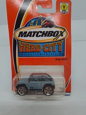 2002 Matchbox Hero City #71 Jeep Willys Concept Light Blue 97676 Diecast Car NEW - Image 1 of 4