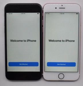 Lot of 2 Apple A1633 IPhone 6s (AT&T ONLY) SILVER 32GB + ROSE GOLD 64GB - Picture 1 of 6