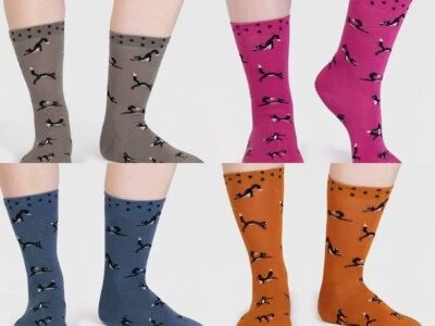 THOUGHT (BRAINTREE) BAMBOO LADIES' SOCKS - CHAI YOGA CATS SPW836 - BNWT