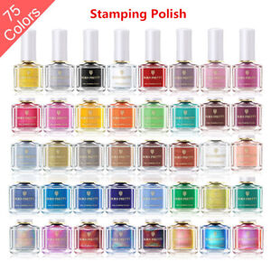 74 Colors BORN PRETTY Nail Art Stamping Polish Black White Thermal Stamp Varnish