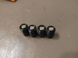 VALVE STEM CAPS WHEEL TIRE FOR CADILLAC 4PC black - Picture 1 of 3