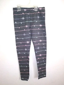 So Girls Size 14 Dark Gray Snowflake Love Print Leggings - Picture 1 of 3