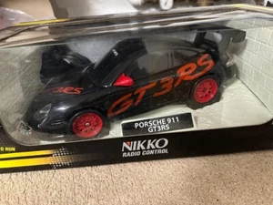 Nikko 1:16 RC Porsche 911 GT3RS 4.0 negro rojo nuevo / embalaje original - Imagen 1 de 2