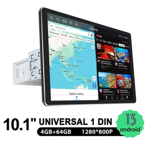 JOYING Android Single Din 8Core Car Stereo 10.1" HD Touchscreen Head Unit FM GPS - Picture 1 of 16