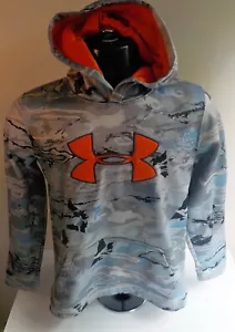 UNDER ARMOUR Maglione Sciolto Mimetico Felpa con Cappuccio - Grigio/Blu/Nero - TG YXL - Foto 1 di 4