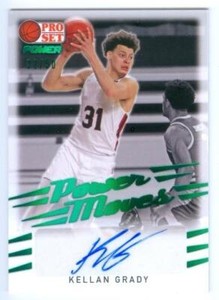 KELLAN GRADY "GREEN POWER MOVES AUTOGRAPH /50" PRO SET POWER BASKETBALL 2022