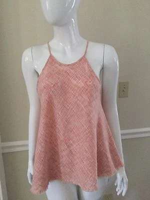 NEW CLOTH & STONE SzM BIAS HALTER CAMI TANK IN ORANGE MULTI - Image 1 of 4