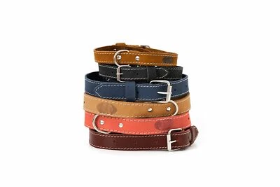 UNDISCLOSED Euro Dog Soft Leather Dog Collar Adjustable Buckle Made in USA Affordable Luxury