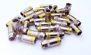 20x Cabelcon F-6-TD 4.9 TrueDrop - gelb - F-Stecker RG6 Compression - Afbeelding 1 van 2