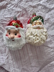 #1D Juego de 2 adornos vintage de Navidad para la cara de Papá Noel - Imagen 1 de 9