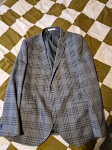 Mens Jacket Moss Size Large Grey Check - Picture 1 of 4