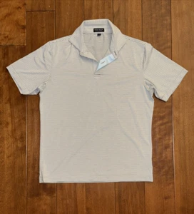Polo uomo Peter Millar Crown artigianale piccola grigia a righe performance golf - Foto 1 di 8
