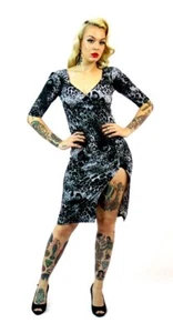 Switchblade Stiletto Leopard Bella Tattoos Pinup Punk Goth Bodycon Dress SD165L - Bild 1 von 3