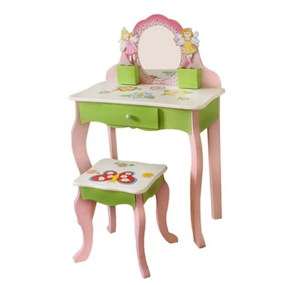 Children Vanity Set Flower Fairy Little Kid Makeup Dressing Girls Desk - Image 1 of 4
