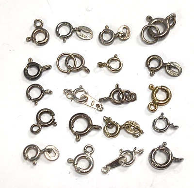 Lot 20 - 925 Sterling Silver  Spring Ring Clasp Clap's DIY Jewelry Making - Image 1 of 4