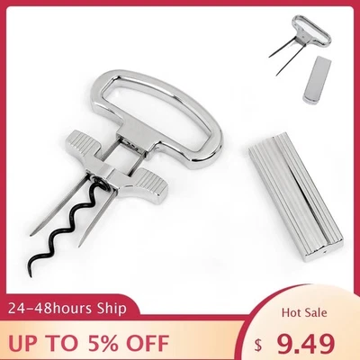 Multifunction Two-Prong Cork Puller Remover Ah-So Old Wine Opener Beer Corkscrew - Image 1 of 4