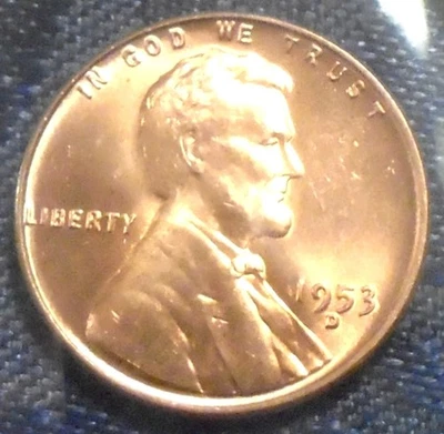 1953 D Wheat Cent BU Gem Brilliant UNCIRCULATED RED MANY BU DATES! Collectible! - Image 1 of 3