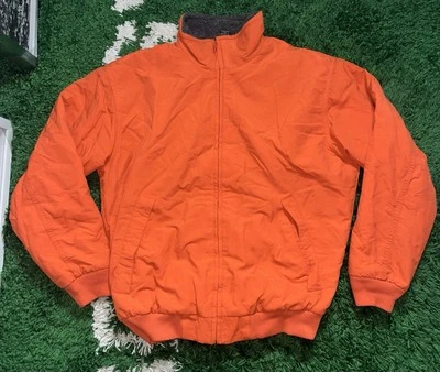 J. Chaqueta Bomber Crew Vintage Para Hombre Pequeña Forrada de Vellón Naranja Hecha en EE. UU. Foto 1 de 4