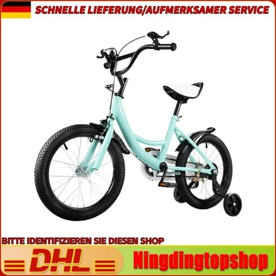 Jungs Grün Kinder Fahrrad mit Stützräder Geschenk 16 Zoll Kinderfahrrad Jungen - Bild 1 von 4