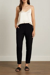 Scanlan & Theodore Black Silk Blend Pants Size 6 Tapered Leg Drop Crutch - Picture 1 of 6