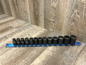 NICE Matco Tools 13 Pc 1/2" Dr 6Pt Metric IMPACT Socket Set SCPM136TA 10-24mm - Picture 1 of 19