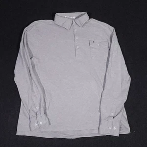 Criquet Polo Shirt Mens 2XL Gray Long Sleeve Organic Cotton Golf Cotton Preppy - Picture 1 of 14