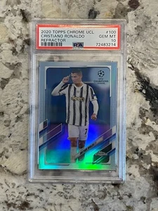 2020/21 Topps Chrome UCL Cristiano Ronaldo Refractor PSA 10 - Picture 1 of 2