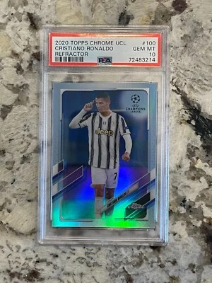 2020/21 Topps Chrome UCL Cristiano Ronaldo Refractor PSA 10 - Image 1 of 2